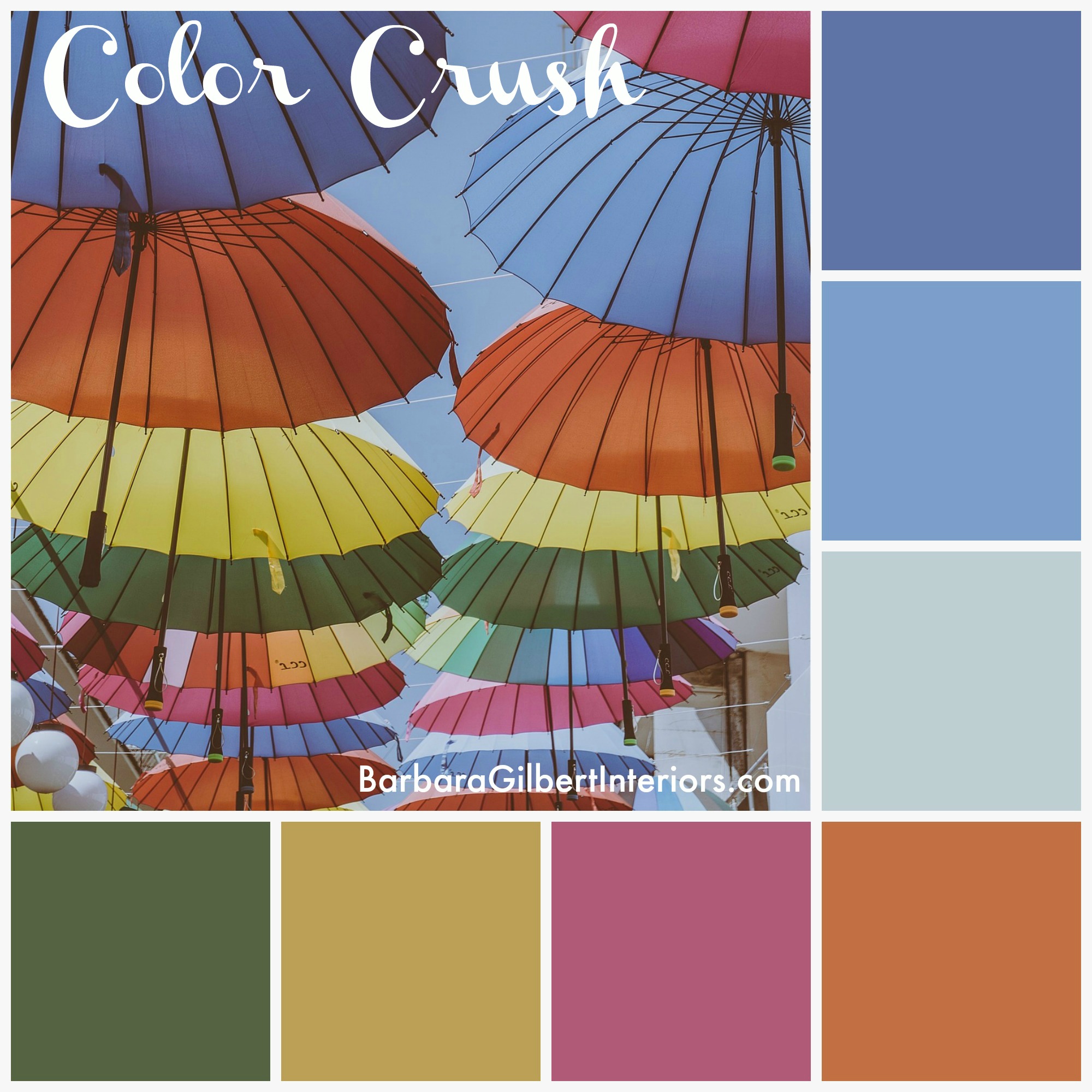 Color Crush: Bright Umbrellas | Interior Design Dallas | Barbara Gilbert Interiors