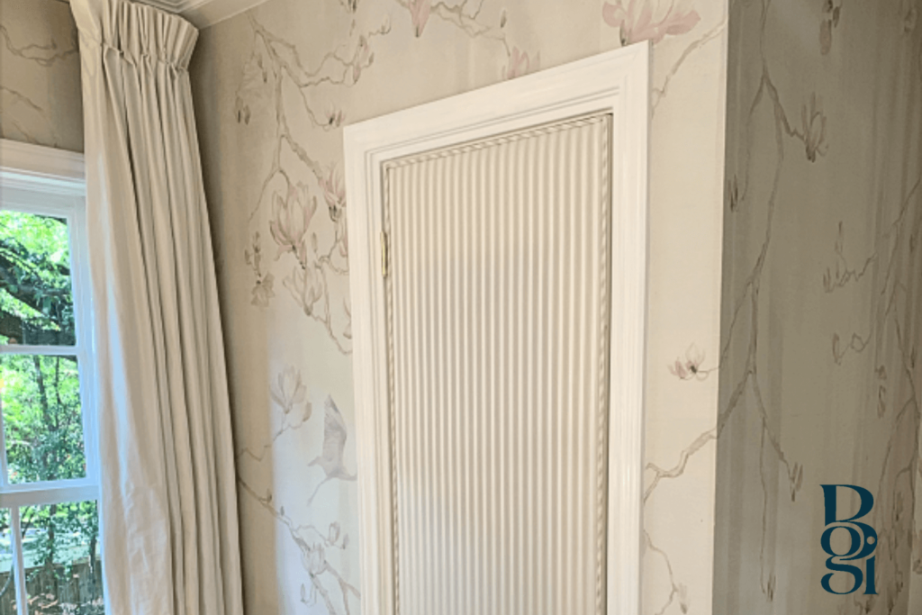 Designer is based in Louisiana so this custom wallpaper was designed off of the state flower